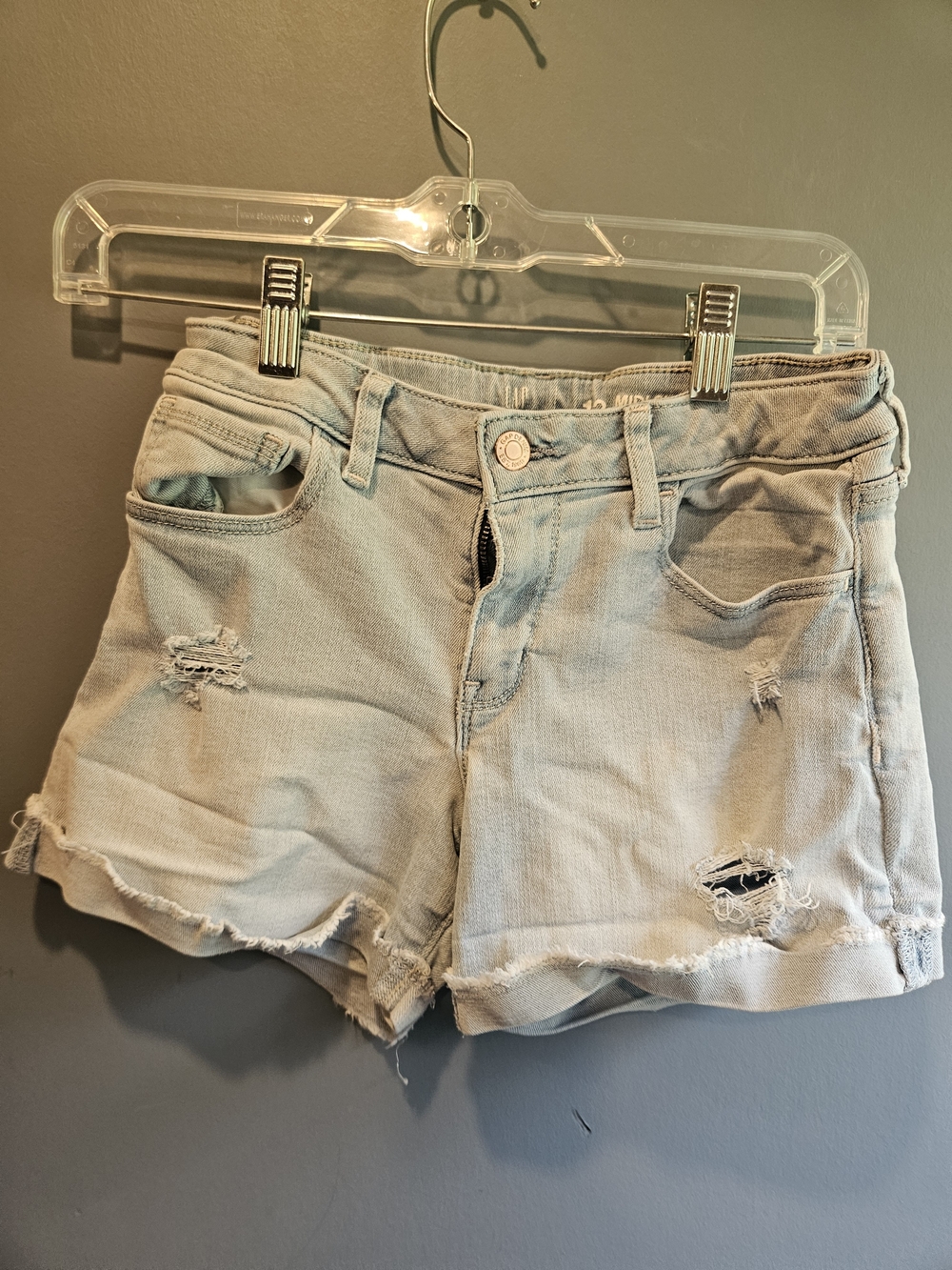 GAP Light Wash Distressed Denim Shorts